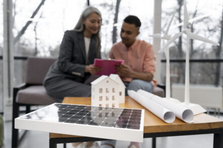 Business person presenting an offer to a client