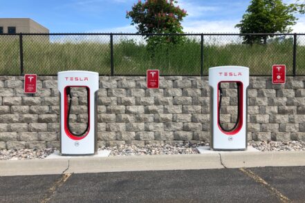 Tesla car charging station