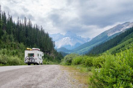 Camper on the road
