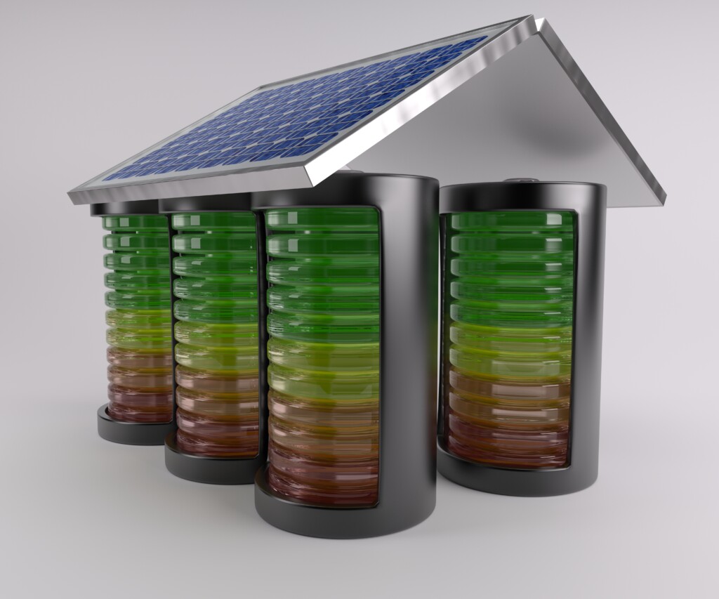 3D Render of Battery Solar Charge Levels
